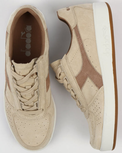 Diadora B. Elite Nubuk-Sneakers, gebleichter Sand/gelbbraune Birke