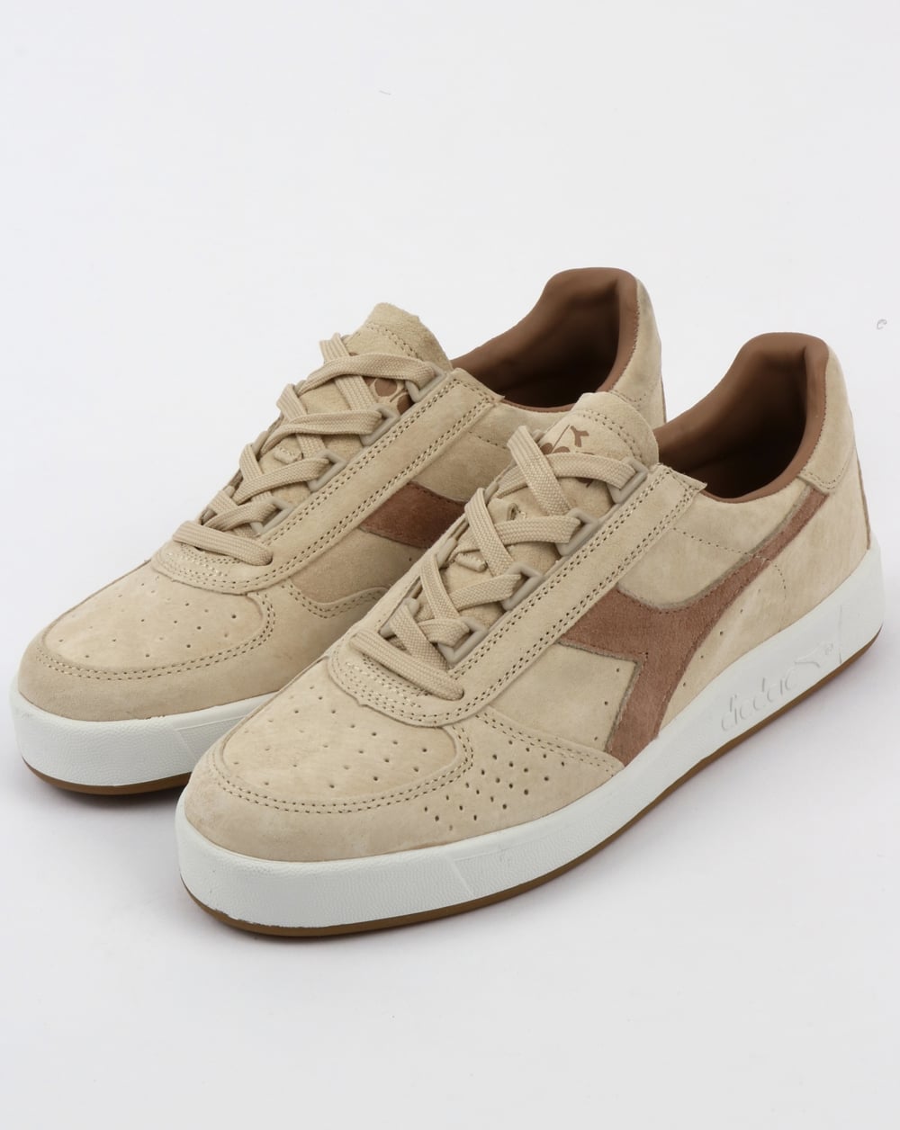 Diadora B. Elite Nubuk-Sneakers, gebleichter Sand/gelbbraune Birke