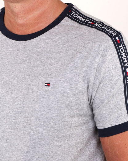 Tommy Hilfiger T-Shirt mit Taping, Grau
