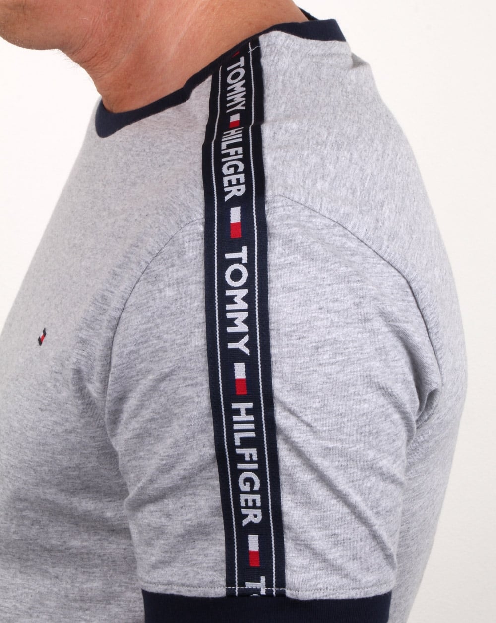 Tommy Hilfiger T-Shirt mit Taping, Grau