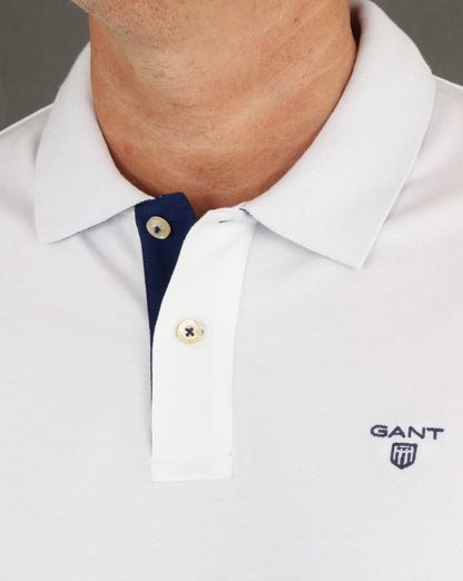 Gant Poloshirt mit Kontrastkragen Weiß