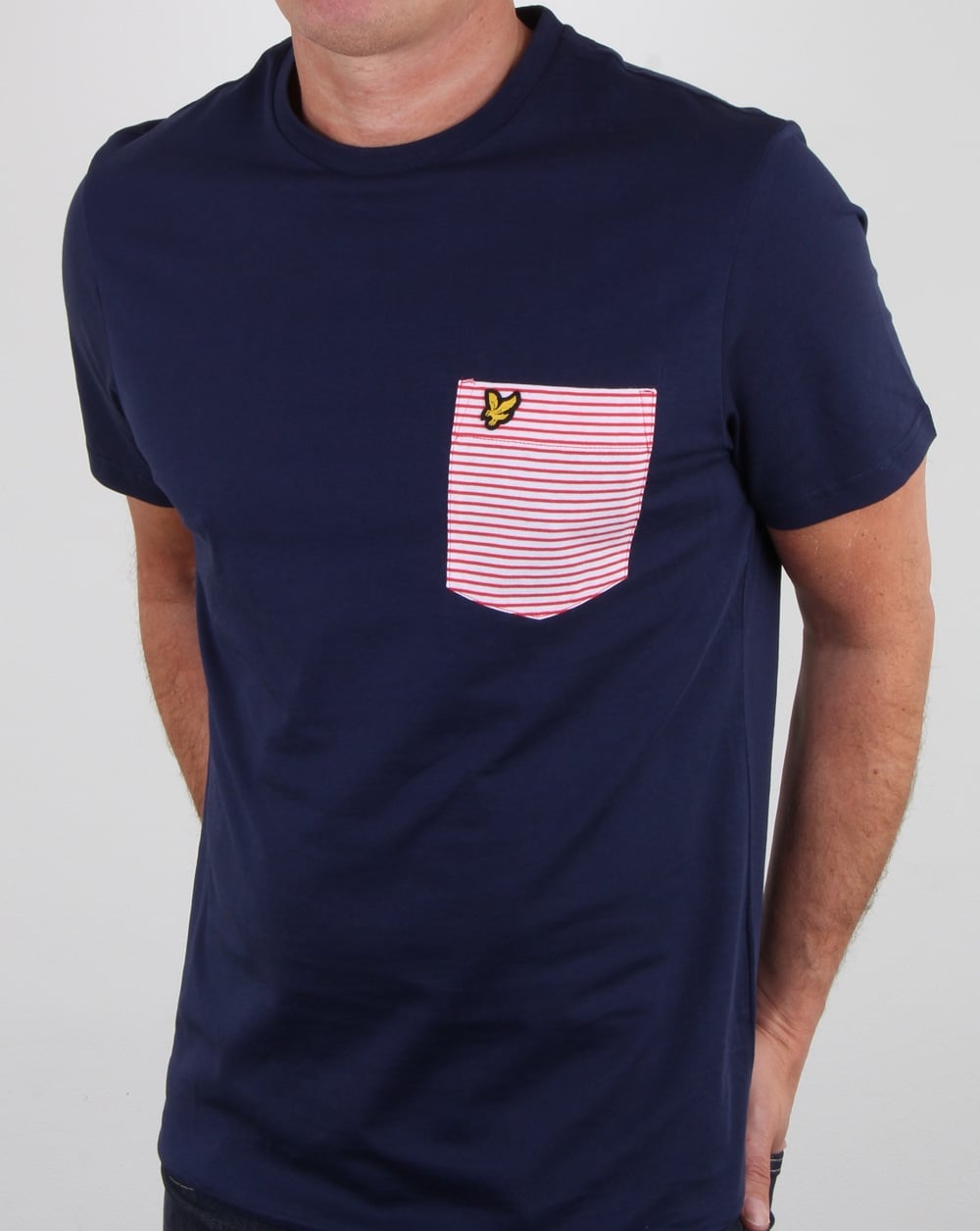 Lyle And Scott Stripe Pocket T Shirt Navy