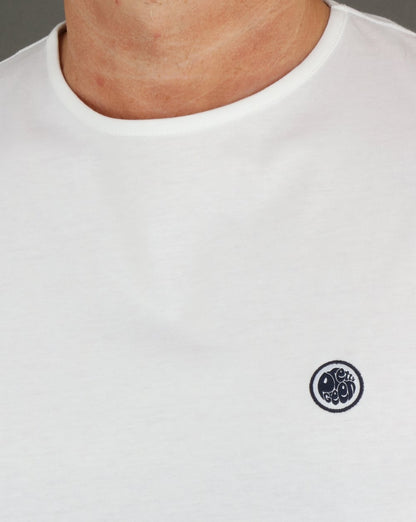 Pretty Green Mitchell Langarm-T-Shirt Weiß/Marineblau