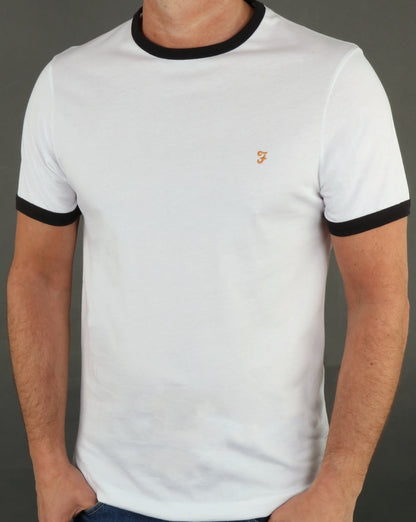 Farah Groves Ringer-T-Shirt Weiß