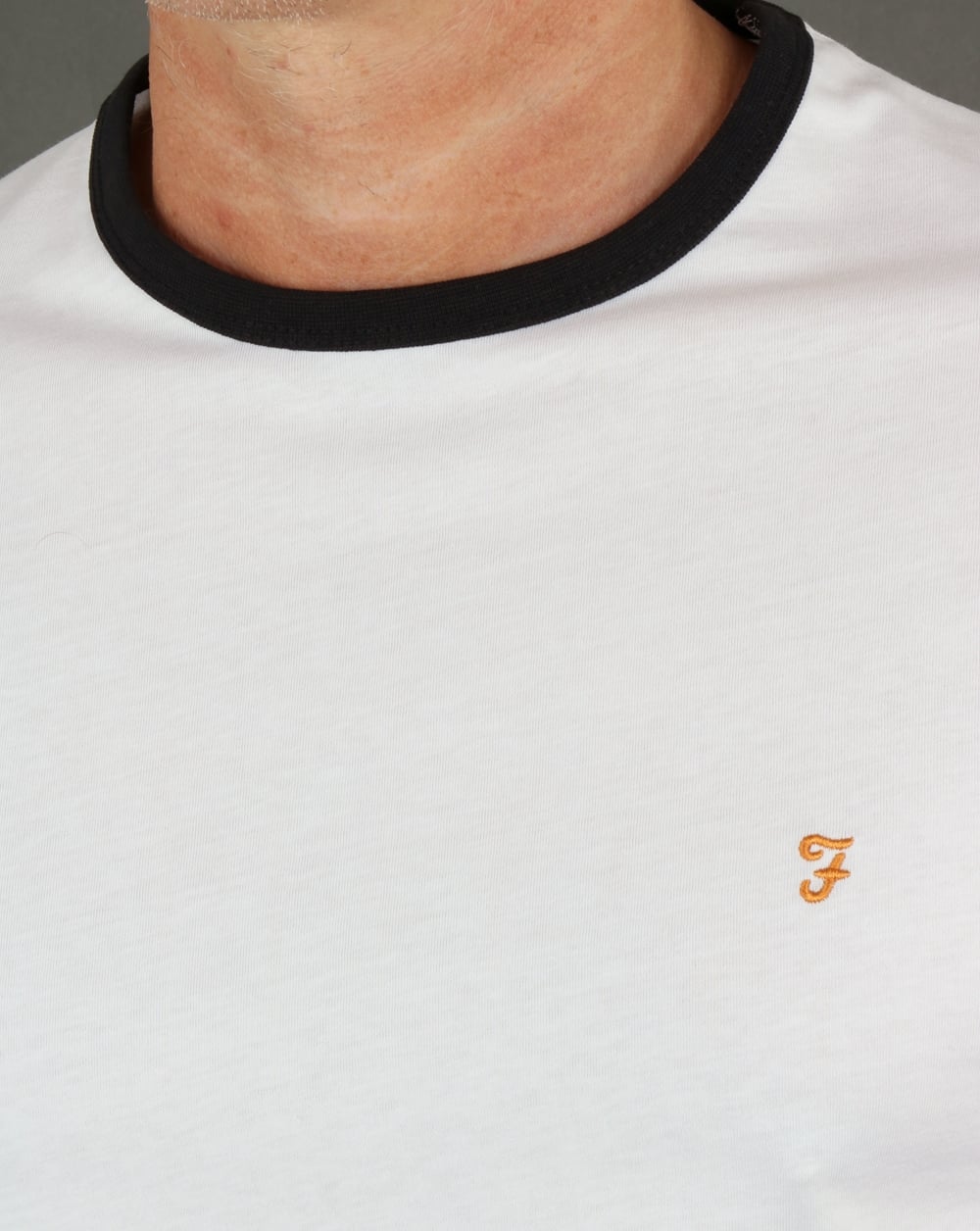 Farah Groves Ringer-T-Shirt Weiß