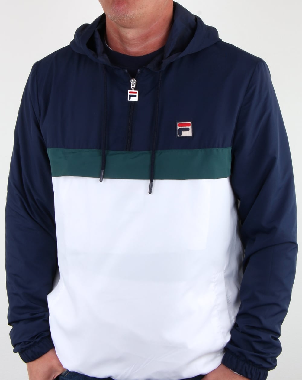 Fila Vintage Cipolla Überziehjacke Weiß/Marineblau/Grün