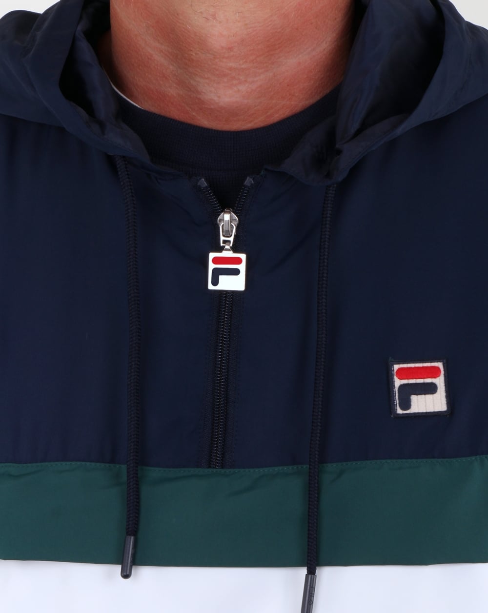 Fila Vintage Cipolla Überziehjacke Weiß/Marineblau/Grün