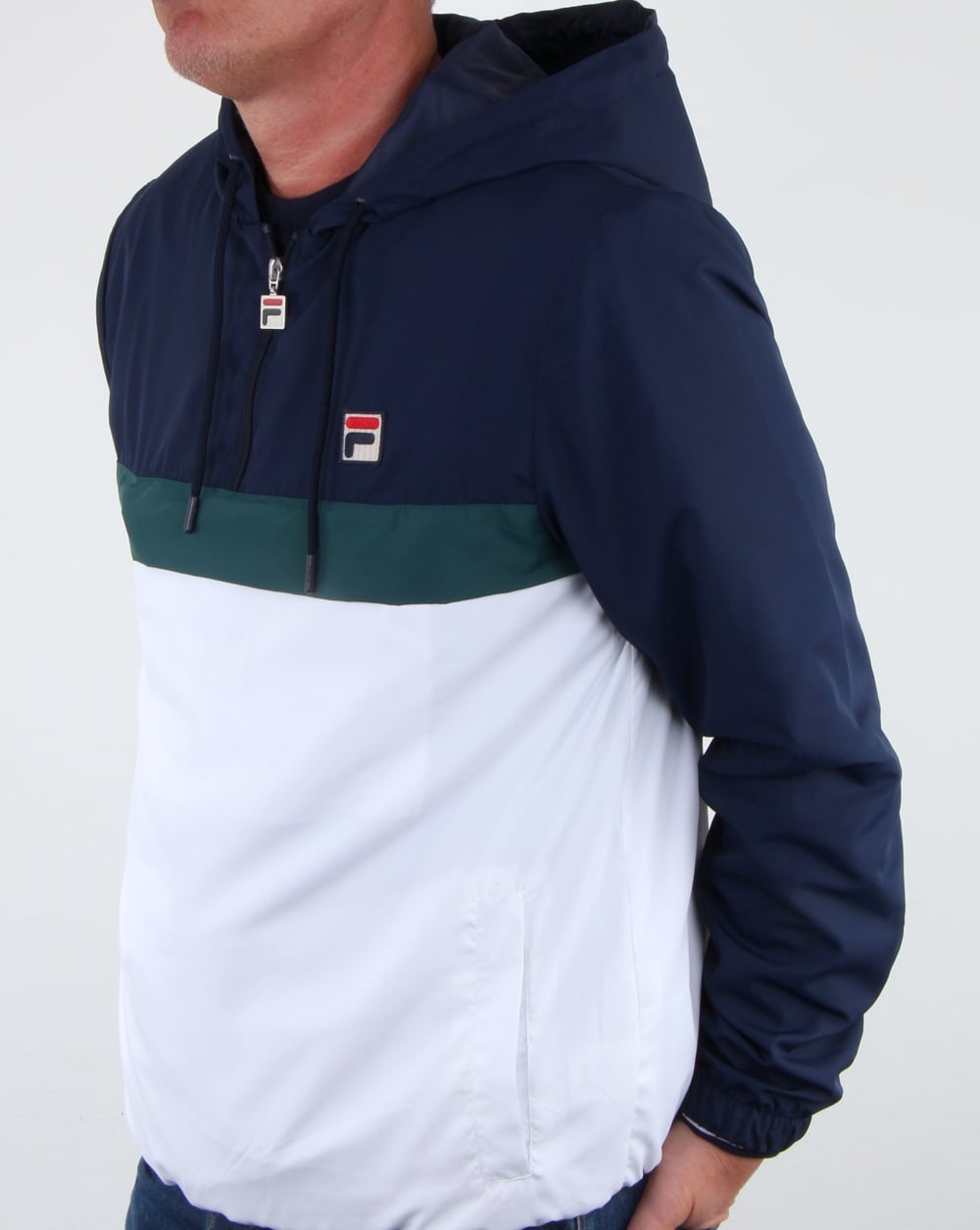 Fila Vintage Cipolla Overhead Jacket White/Navy/Green