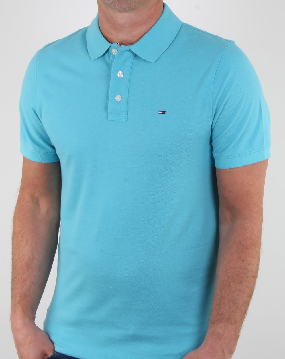 Tommy Hilfiger – Poloshirt aus Baumwoll-Piqué, Aquablau