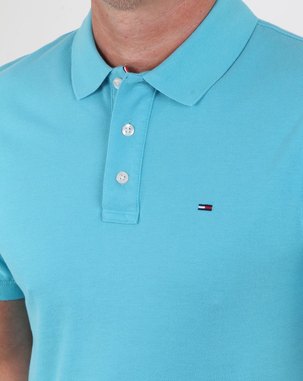 Tommy Hilfiger – Poloshirt aus Baumwoll-Piqué, Aquablau
