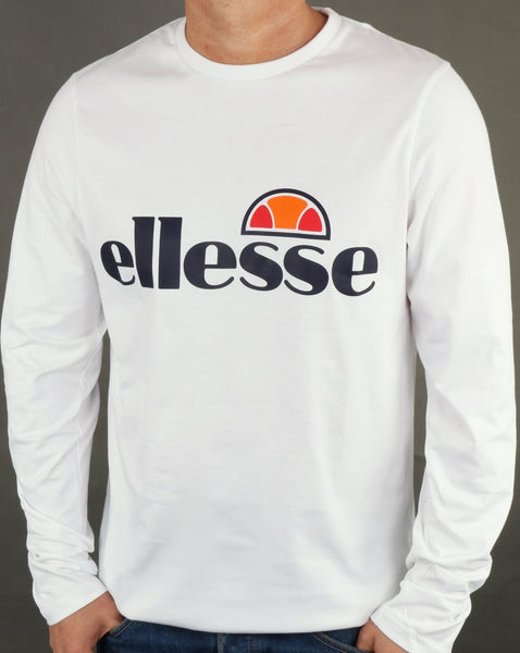 Ellesse Logo Long Sleeve T Shirt White