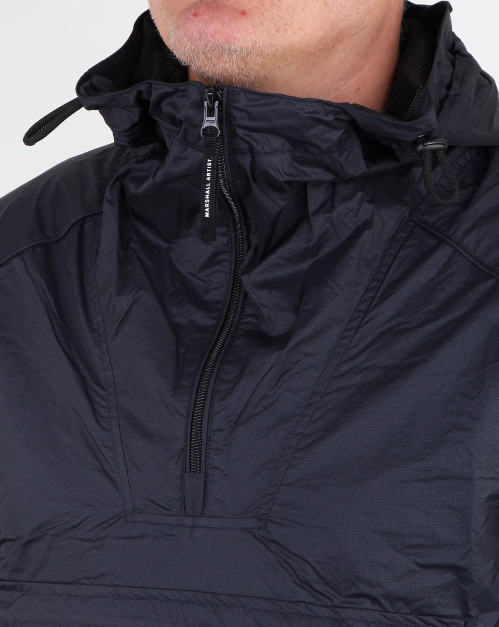 Marshall Artist Micro Ripstop-Jacke mit halbem Reißverschluss, Marineblau