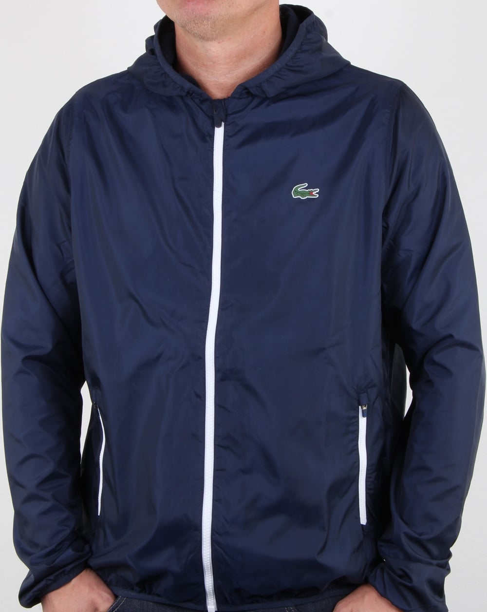 Lacoste Kapuzenjacke Navy/Weiß