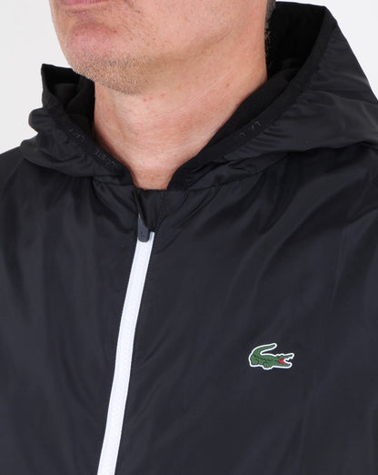 Lacoste Kapuzenjacke Schwarz/Weiß