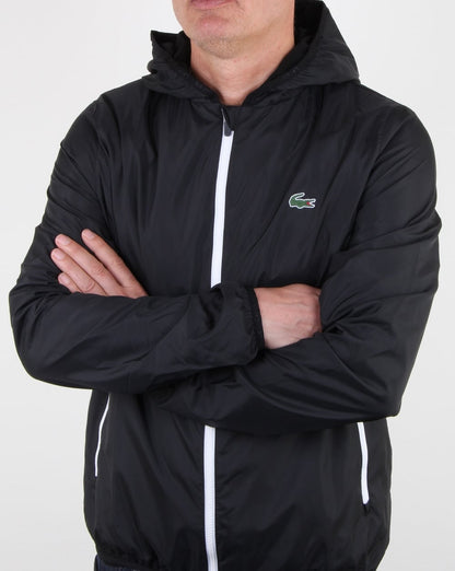 Lacoste Kapuzenjacke Schwarz/Weiß