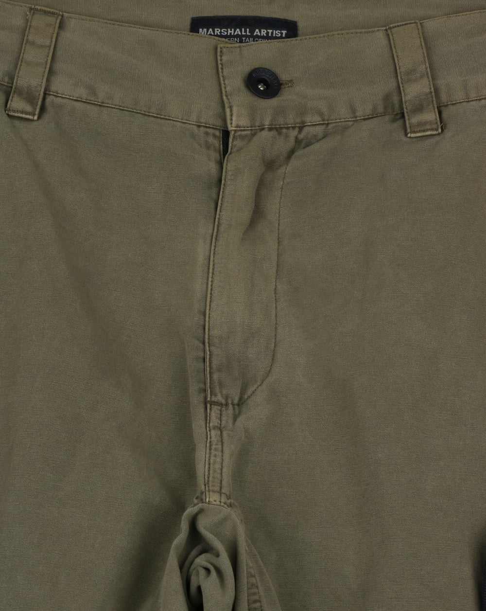 Marshall Artist – Kleidungsstückgefärbte Cargo-Shorts im Kampfstil in Khaki