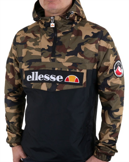 Ellesse – Jacke zum Überziehen mit Viertelreißverschluss in Camouflage