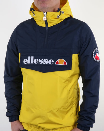 Ellesse – Überziehjacke mit Viertelreißverschluss in Marineblau/Gelb