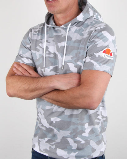 Ellesse – Arpreggiare – Kapuzen-T-Shirt in Grau