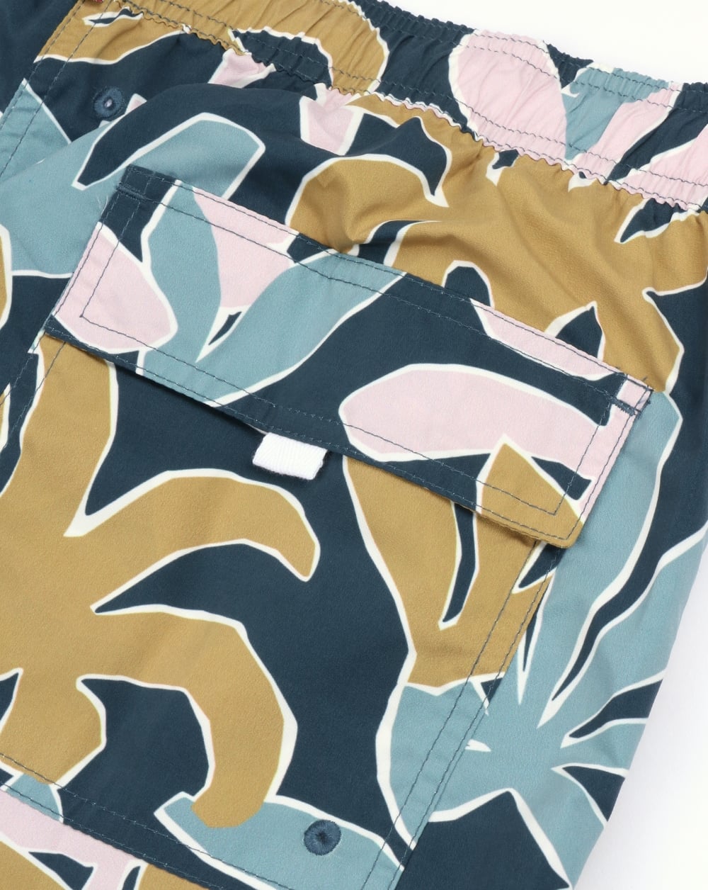 Pretty Green Badeshorts mit Blatt-Print, Marineblau