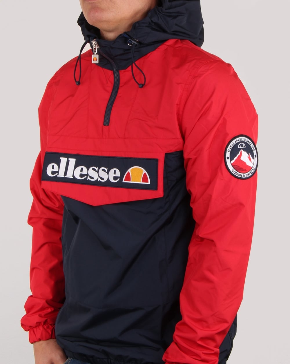 Ellesse Quarter Zip Overhead Jacket Navy/Red
