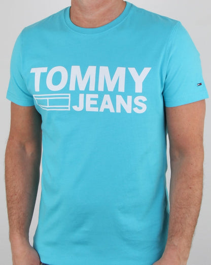Tommy Hilfiger Logo T-Shirt Aquablau