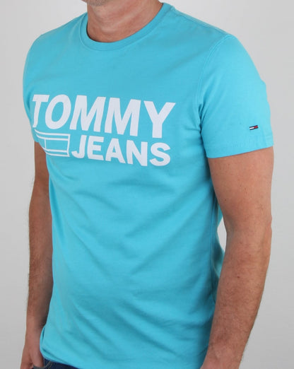 Tommy Hilfiger Logo T-Shirt Aquablau