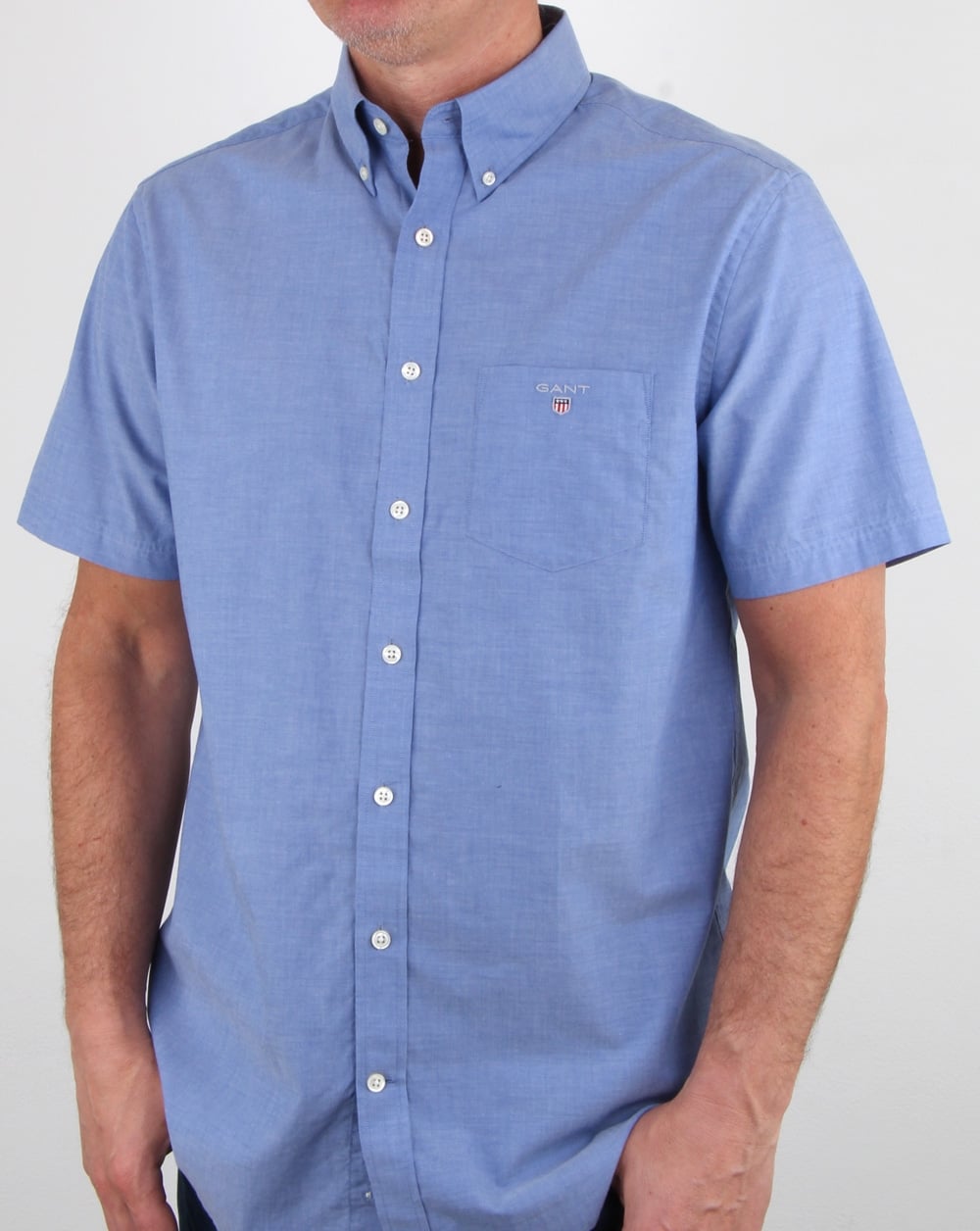 Gant Broadcloth Kurzarmhemd Yale Blue