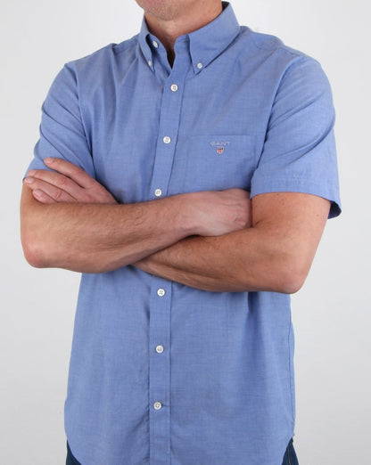Gant Broadcloth Kurzarmhemd Yale Blue