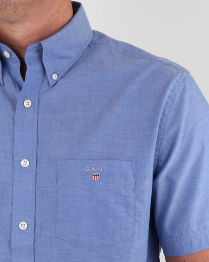 Gant Broadcloth Kurzarmhemd Yale Blue