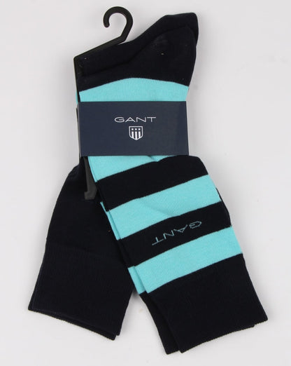 Gant – 2er-Pack Socken mit Streifen in Topasblau