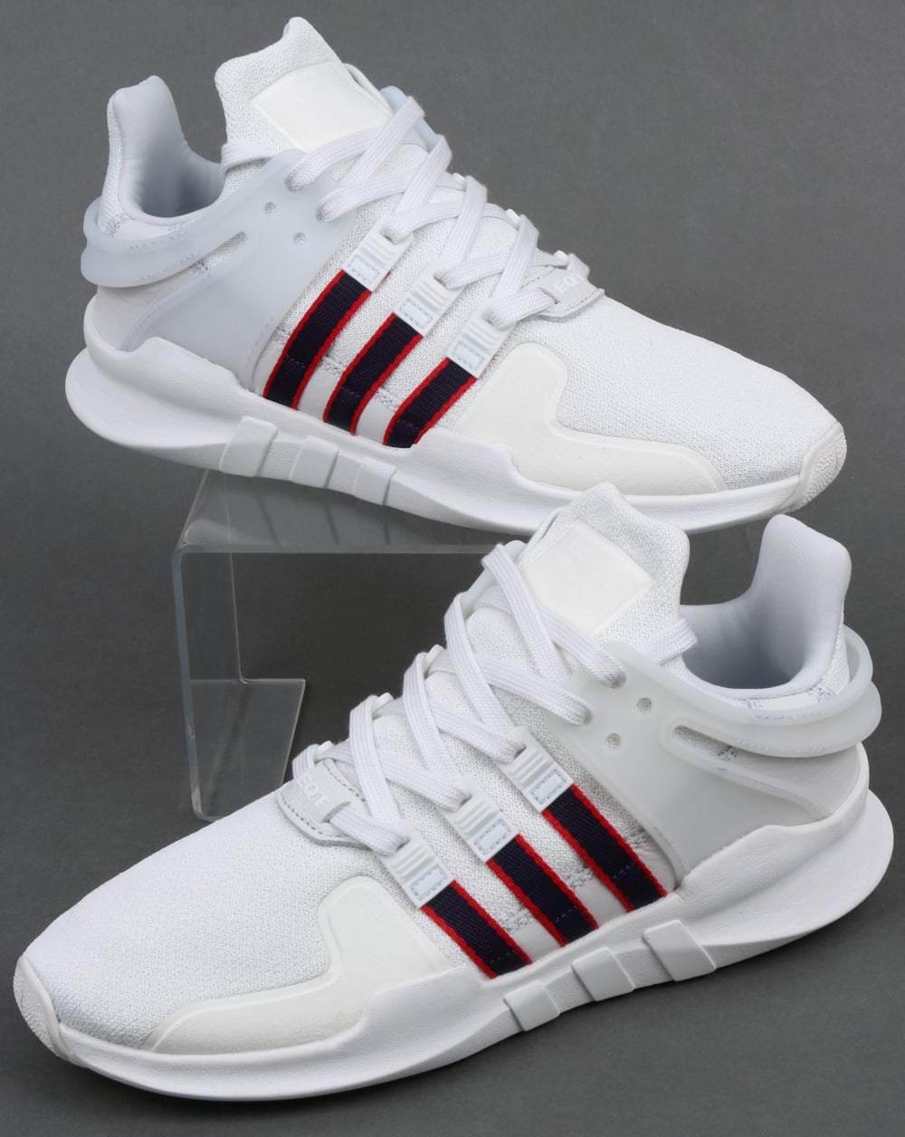 Adidas EQT Support ADV Trainers Crystal White/Navy/Scarlet