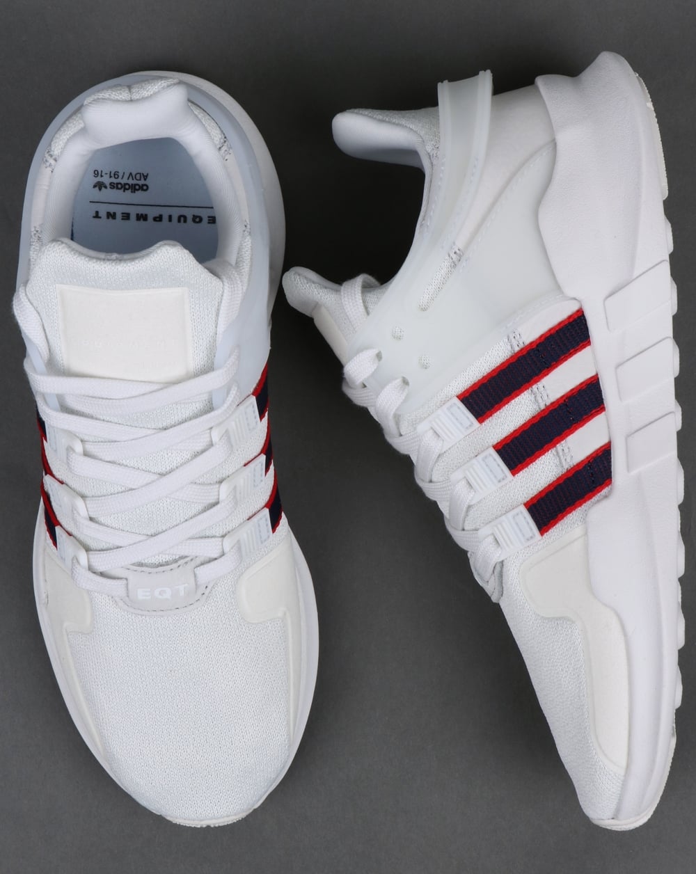 Adidas EQT Support ADV Turnschuhe Kristallweiß/Marineblau/Scharlachrot