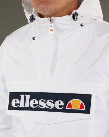 Ellesse – Weiße Jacke zum Überziehen mit Viertelreißverschluss