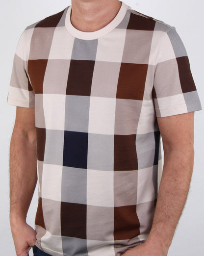Aquascutum Kenneth Large Club Check T-Shirt Vicuna