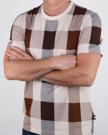 Aquascutum Kenneth Large Club Check T-Shirt Vicuna