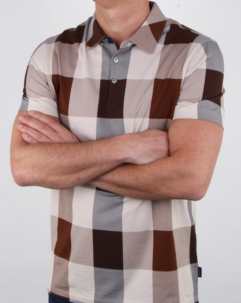 Aquascutum Cody Club Check Polo Shirt Vicuna