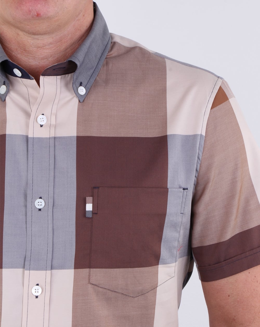 Aquascutum Henlake Giant Club Check Ss Shirt Vicuna