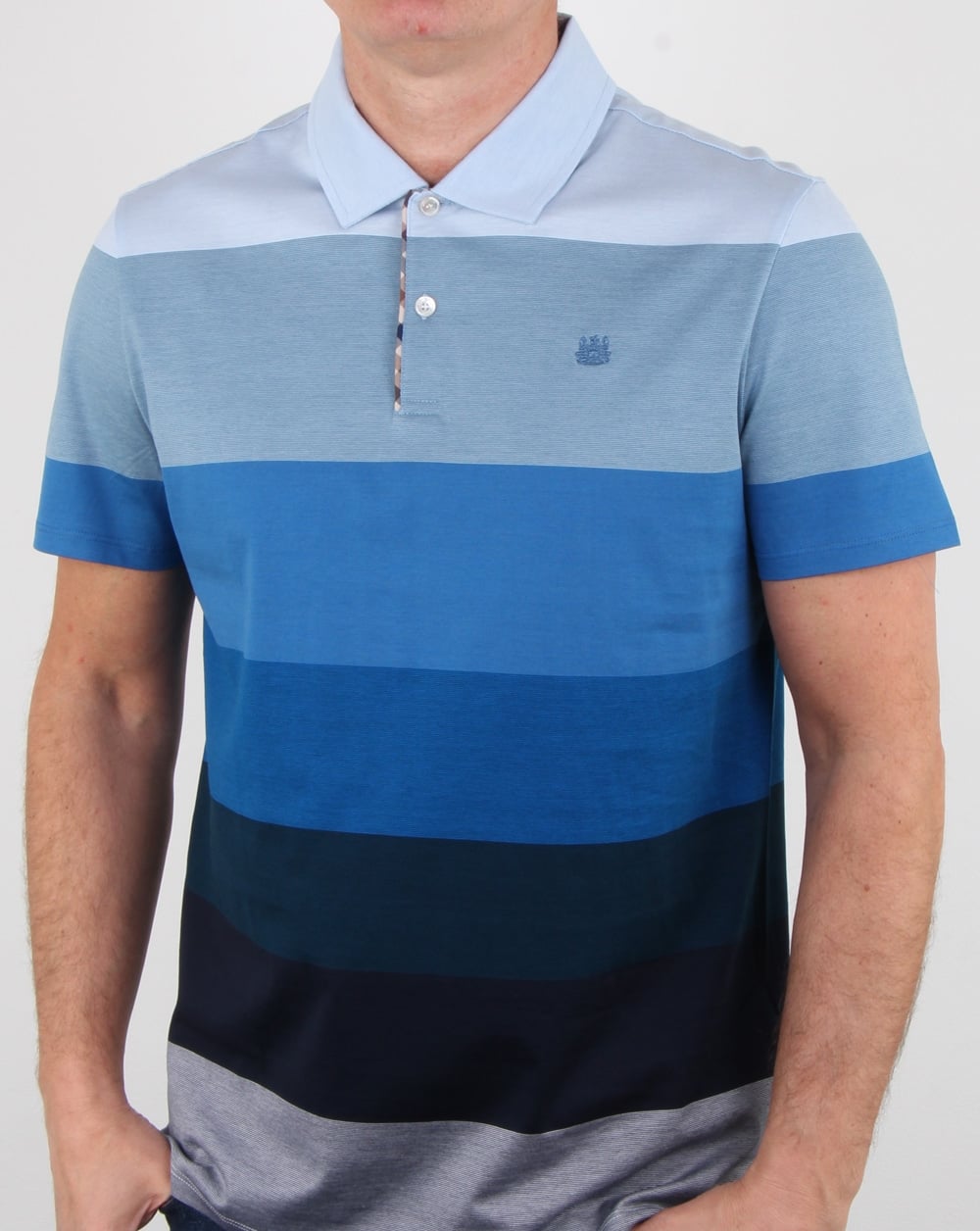 Aquascutum Romney Gradient Stripe Poloshirt Blau