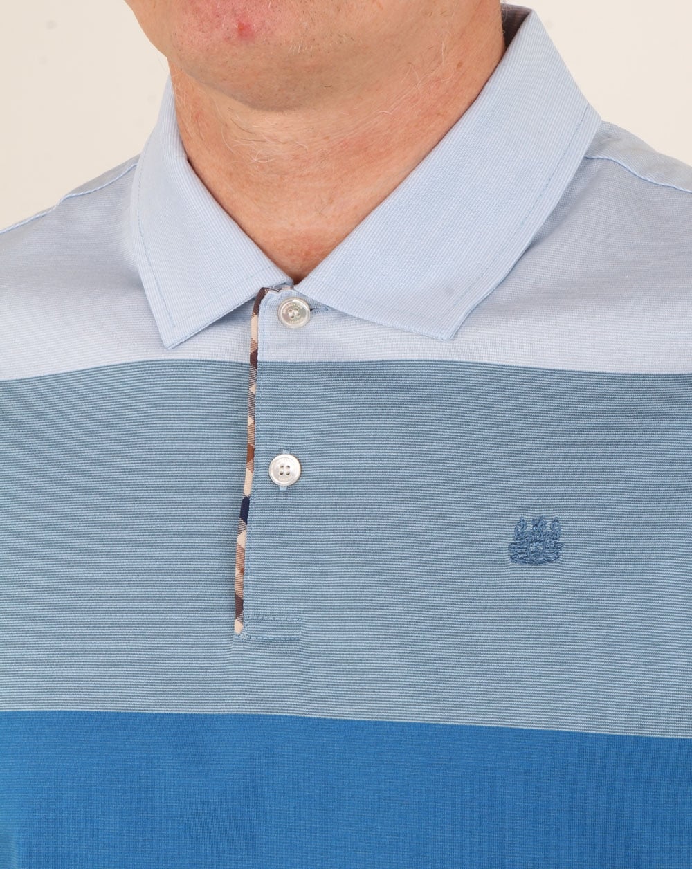 Aquascutum Romney Gradient Stripe Poloshirt Blau