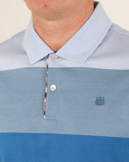 Aquascutum Romney Gradient Stripe Poloshirt Blau