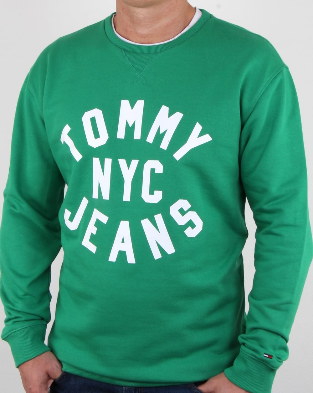 Tommy Hilfiger – Nyc-Logo-Sweatshirt in Jellybean-Grün