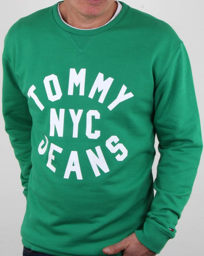 Tommy Hilfiger – Nyc-Logo-Sweatshirt in Jellybean-Grün