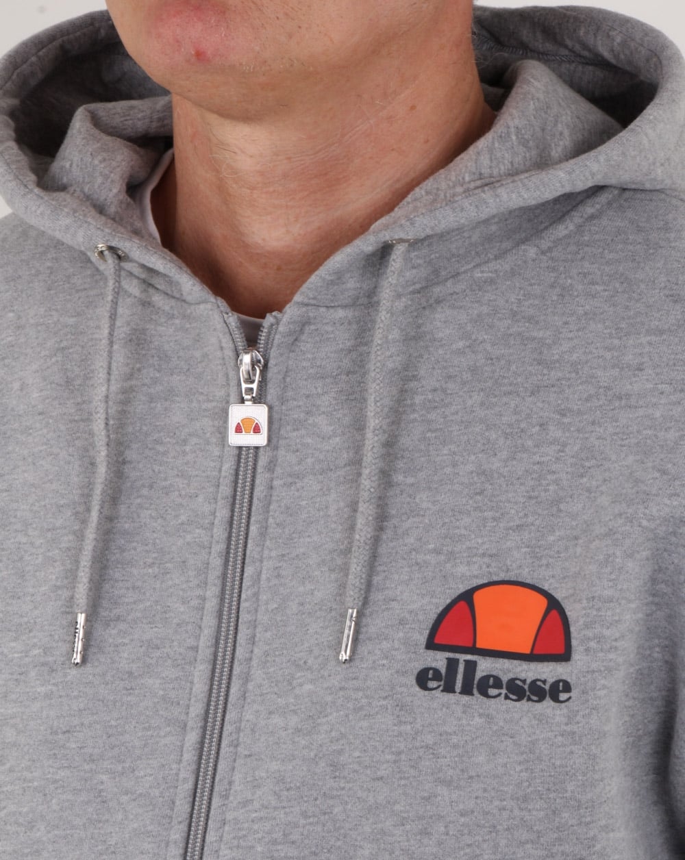 Ellesse – Kapuzenjacke mit durchgehendem Reißverschluss, athletisch, grau