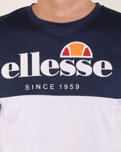 Ellesse – Split T-Shirt Marineblau/Weiß