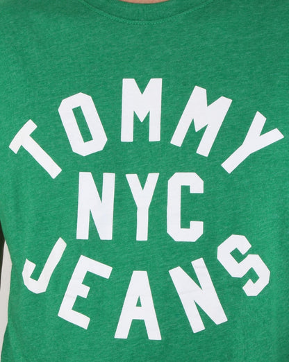 Tommy Hilfiger – T-Shirt mit NYC-Logo, Jellybean-Grün