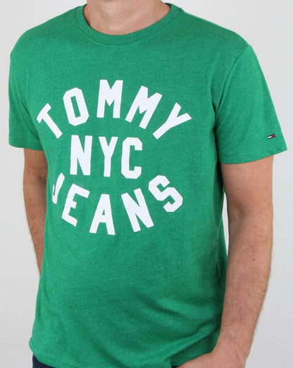 Tommy Hilfiger – T-Shirt mit NYC-Logo, Jellybean-Grün