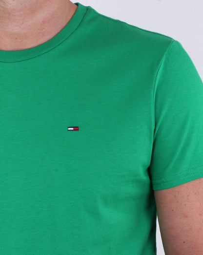Tommy Hilfiger – T-Shirt aus Baumwolle mit Rundhalsausschnitt, Jellybean-Grün