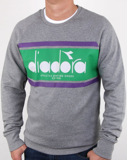 Diadora Spectra Sweatshirt Hellgrau/Hellsmaragdgrün