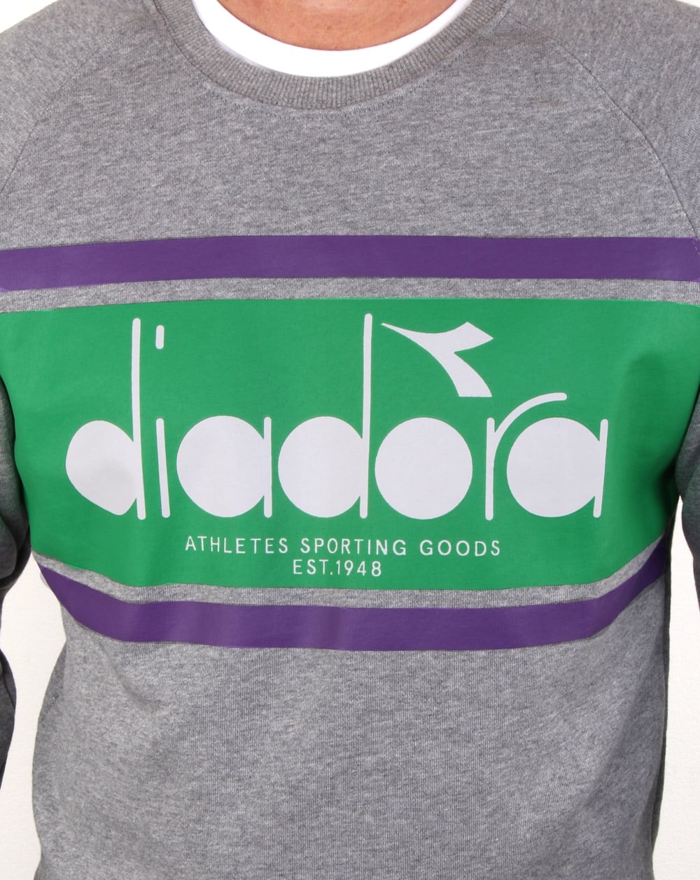 Diadora Spectra Sweatshirt Light Grey/light Emerald